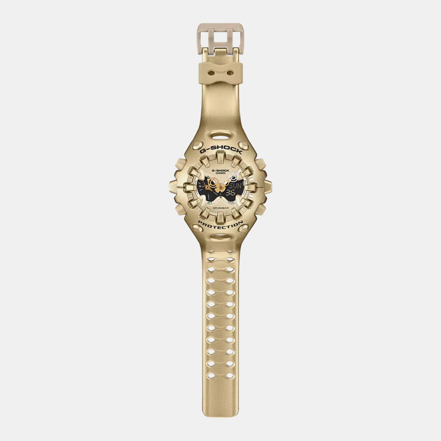 Men Quartz Gold Dial Analog-Digital Resin Watch G1759