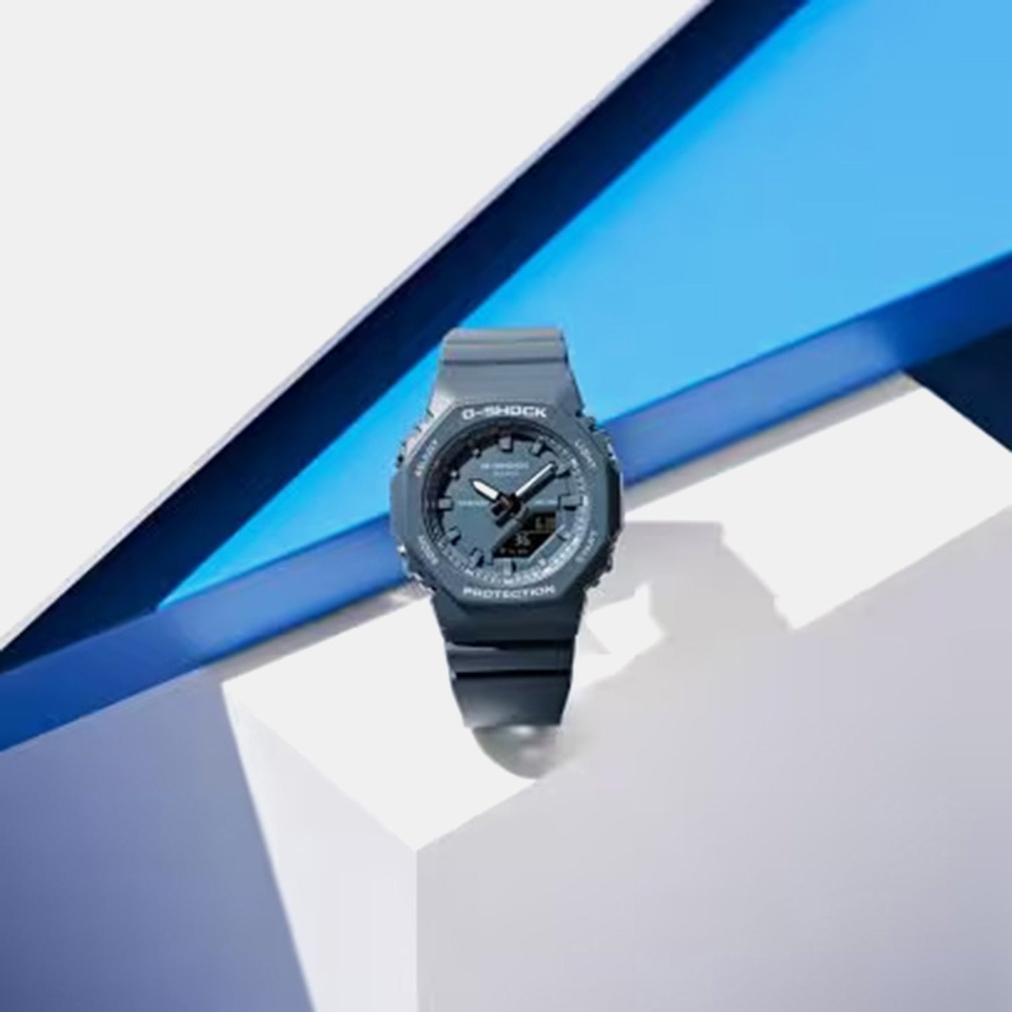 Women Quartz Blue Dial Analog-Digital Resin Watch G1797