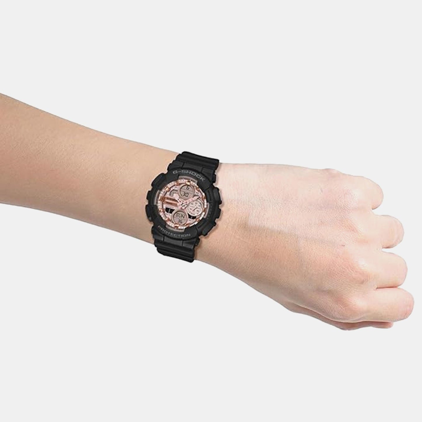 G-Shock Women Quartz Rose Gold Dial Analog-Digital Resin Watch G1800