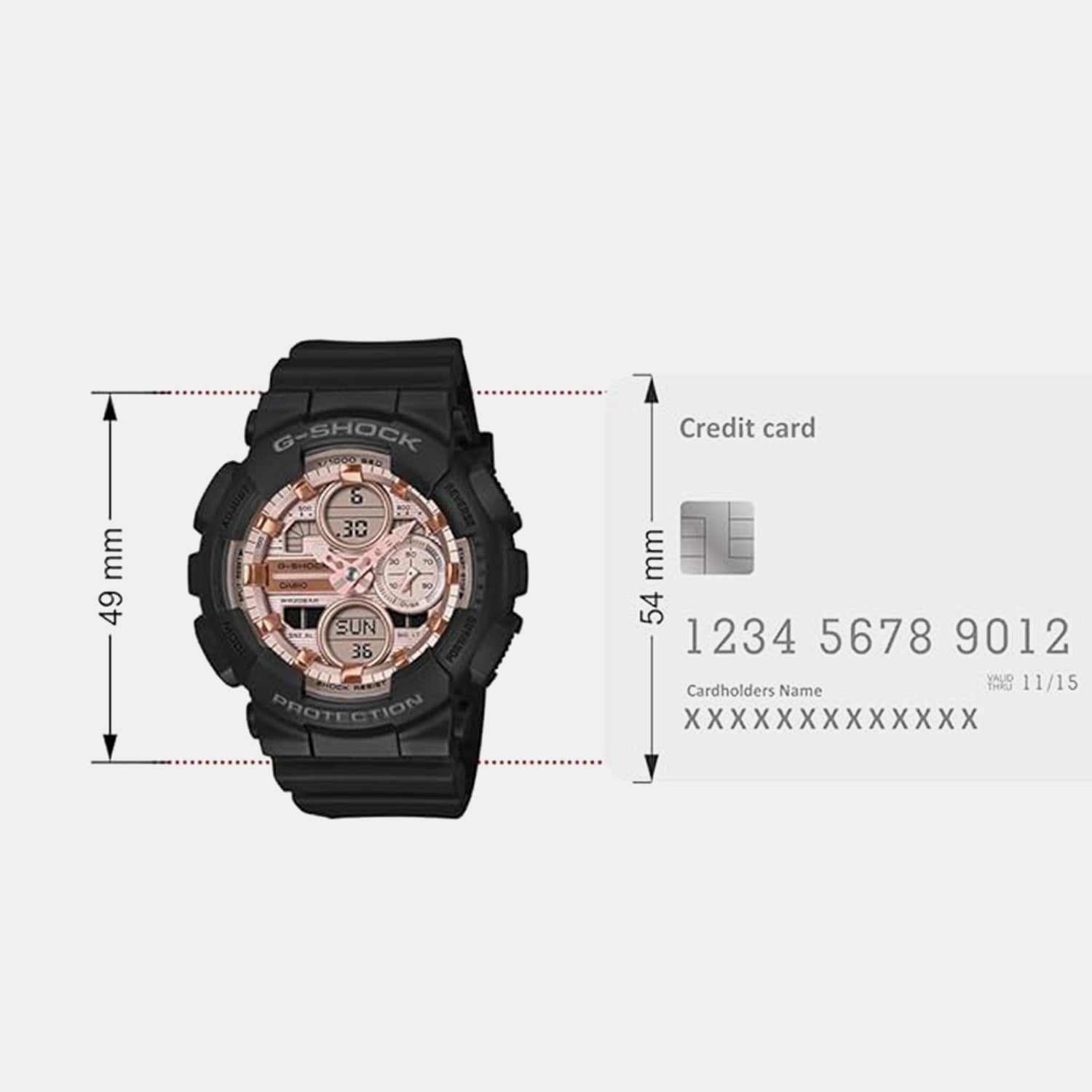 G-Shock Women Quartz Rose Gold Dial Analog-Digital Resin Watch G1800
