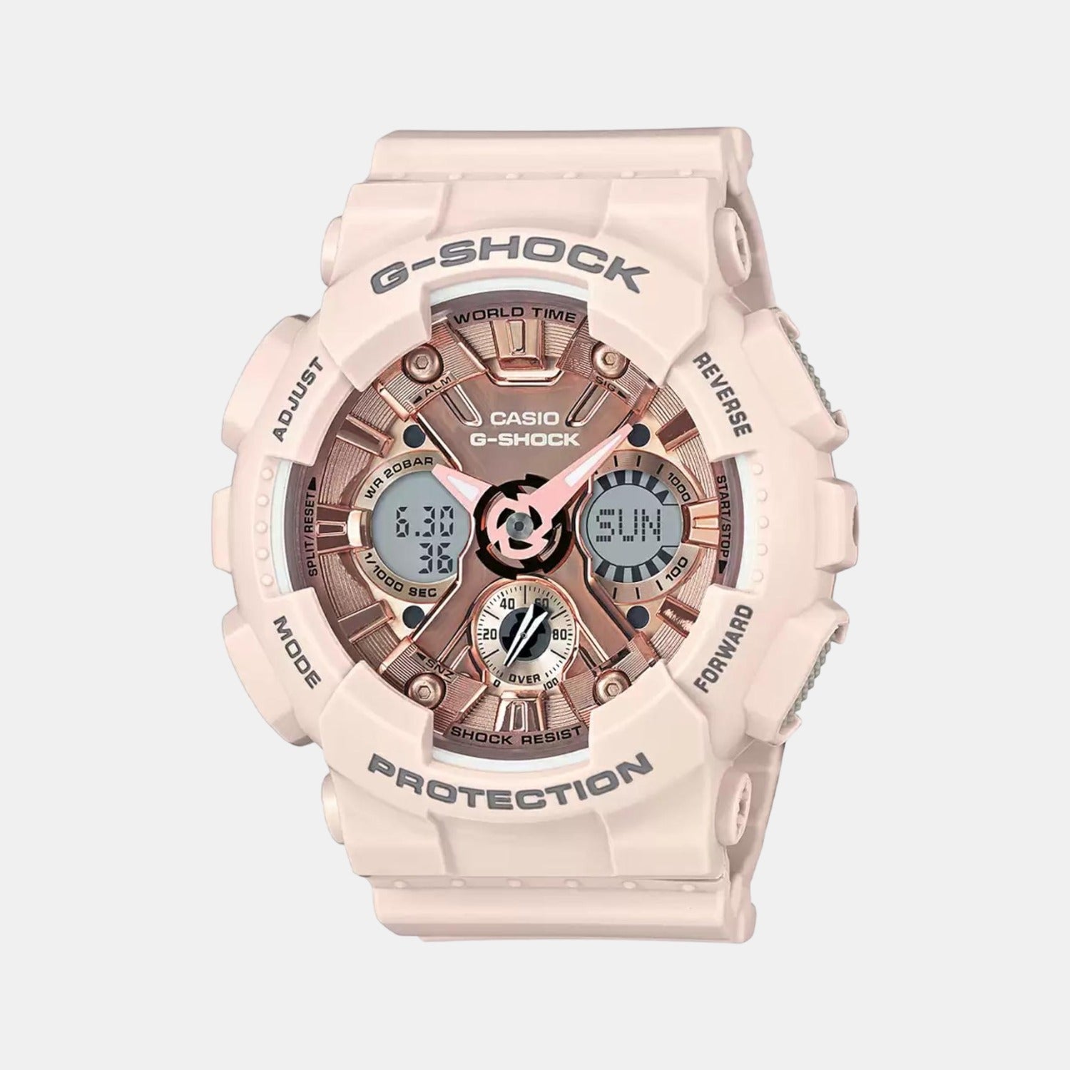 G-Shock Women Quartz Rose Gold Dial Analog-Digital Resin Watch G732