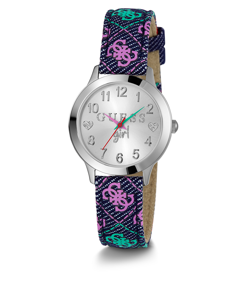GUESS Kids Blue Silver Tone Analog Watch