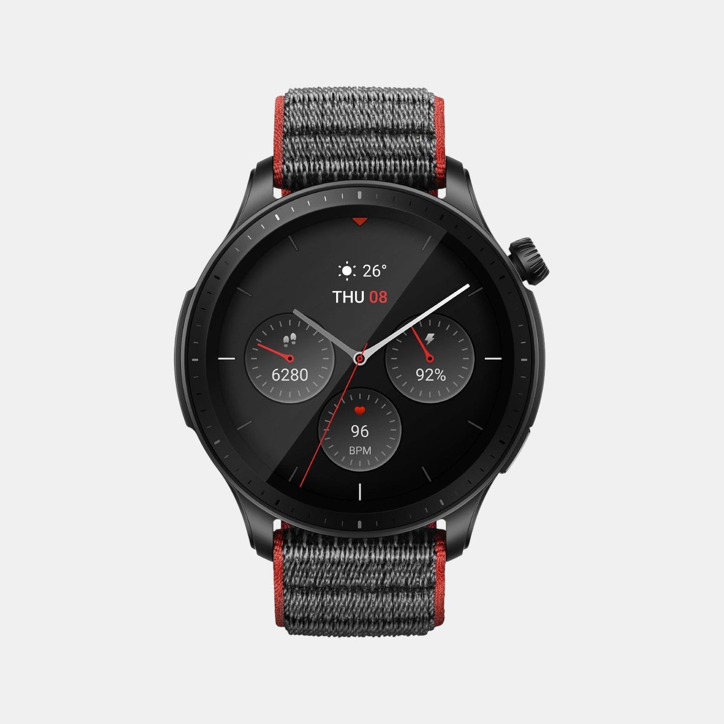 Unisex Processor Grey Dial Amoled Stainless Steel Watch GTR 4 GREY