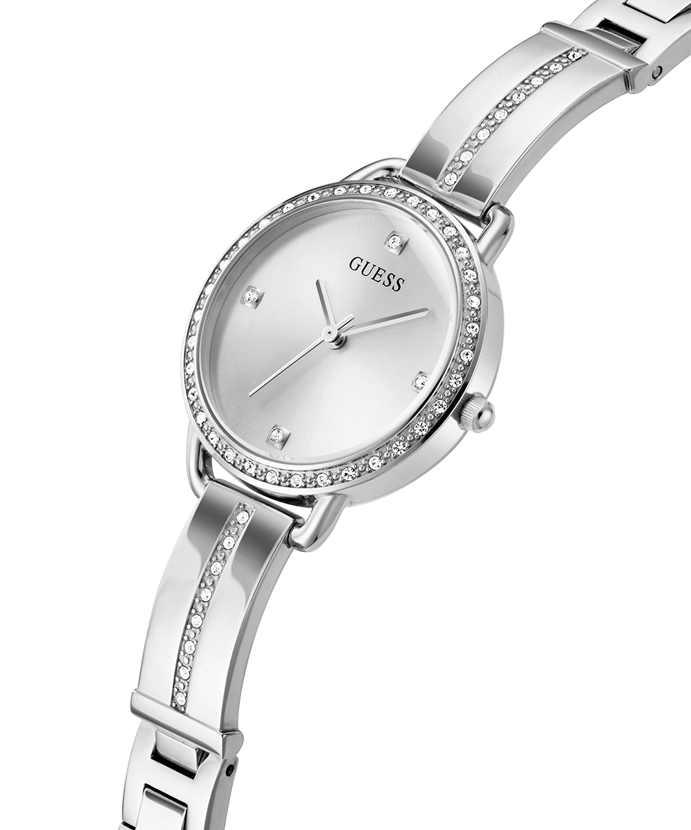 GUESS Ladies Silver Tone Analog Watch