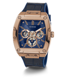 GUESS Mens Blue Gold Tone Multi-function Watch