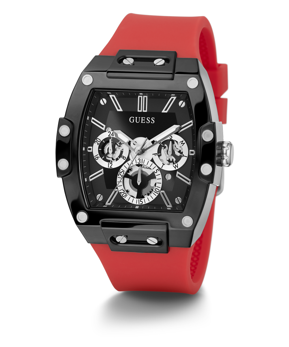 GUESS Mens Red Black Multi-function Watch