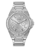 GUESS Mens Silver Tone Multi-function Watch