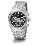 GUESS Mens Silver Tone Multi-function Watch