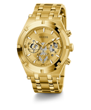 GUESS Mens Gold Tone Multi-function Watch