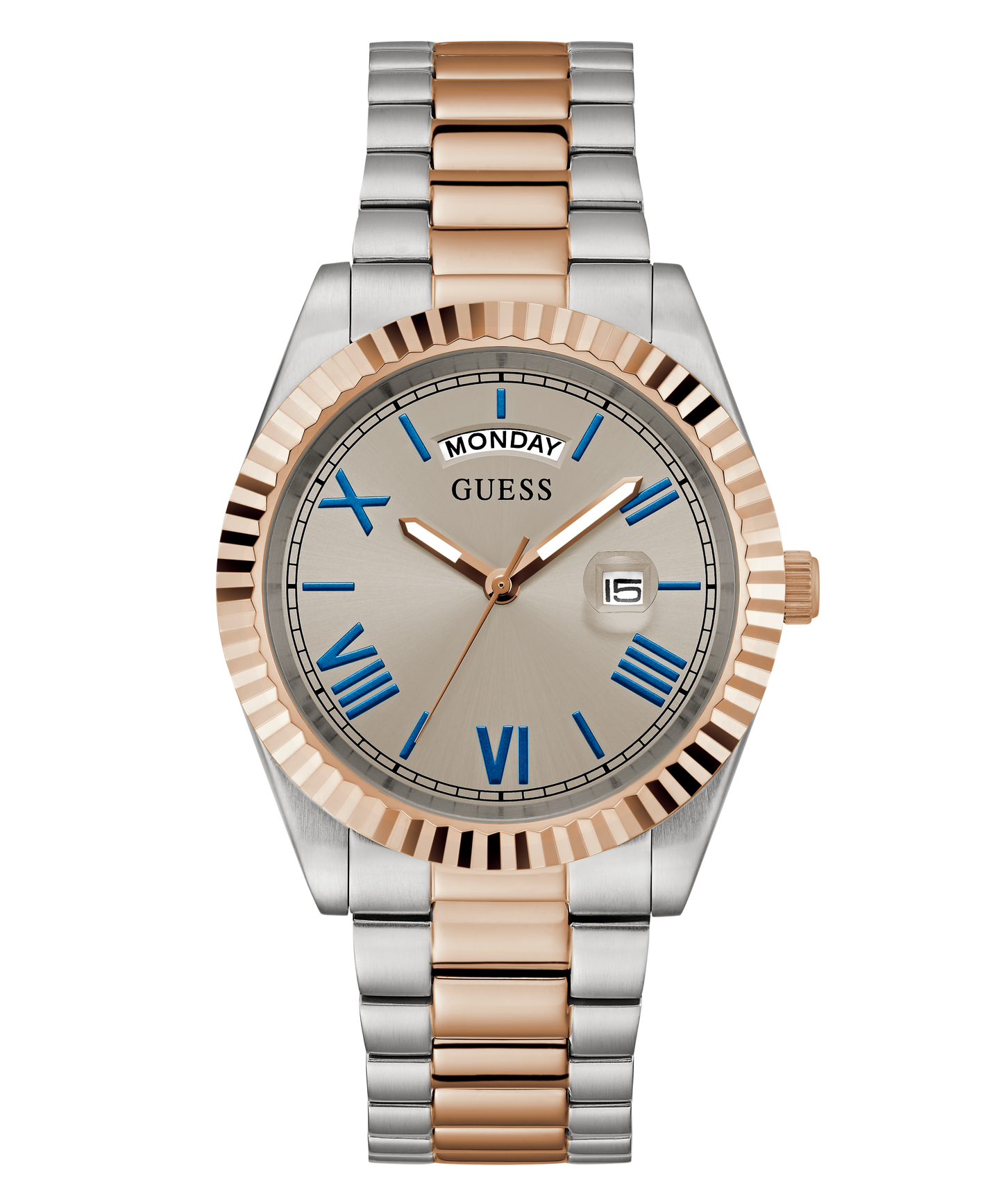 GUESS Mens 2-Tone Day/Date Watch