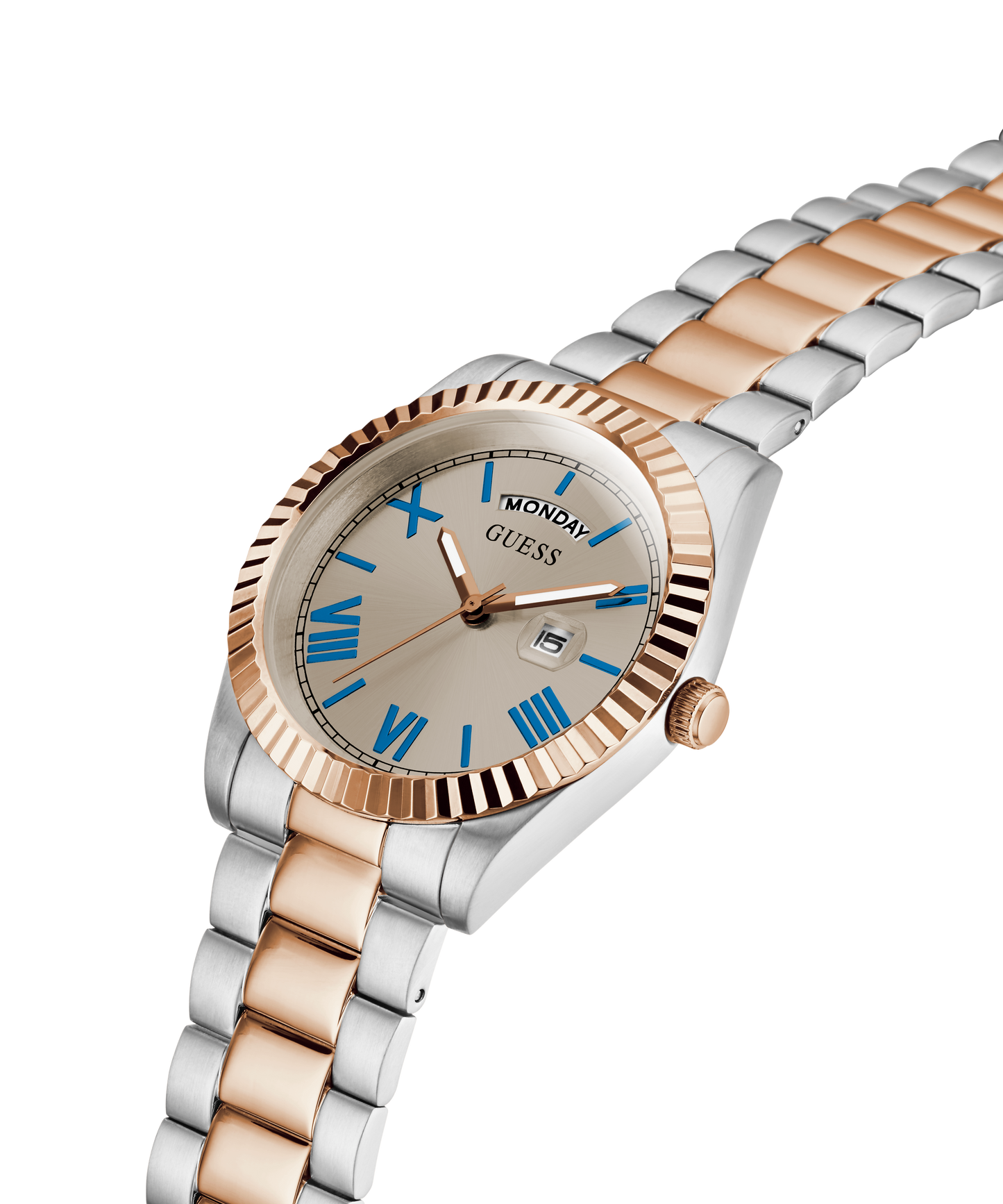 GUESS Mens 2-Tone Day/Date Watch