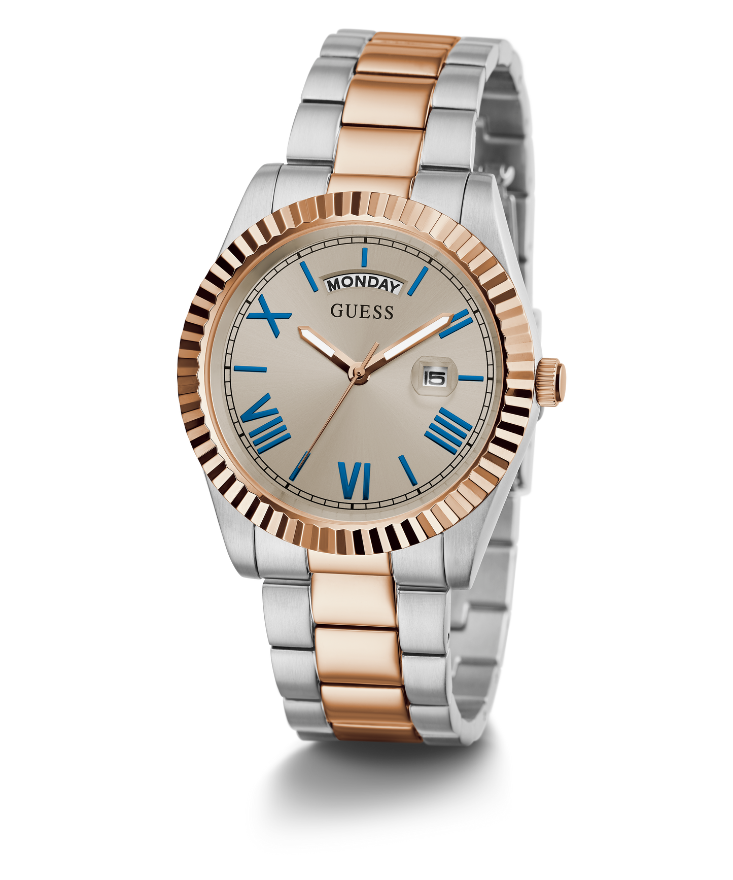 GUESS Mens 2-Tone Day/Date Watch