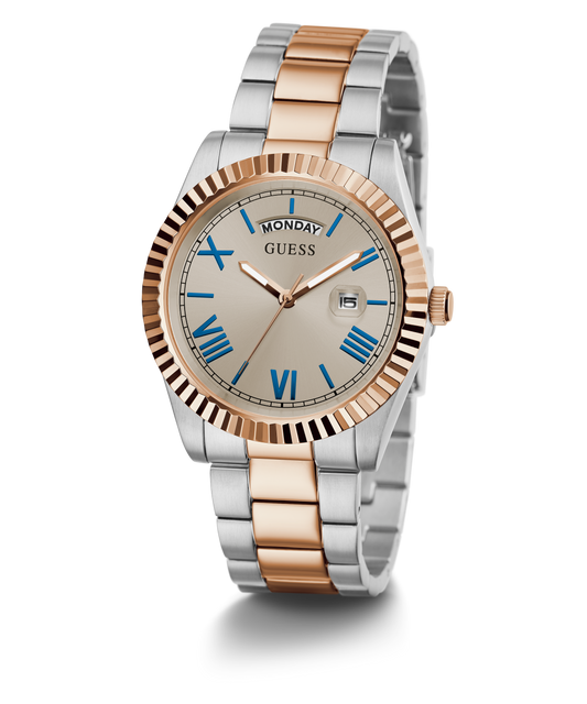 GUESS Mens 2-Tone Day/Date Watch