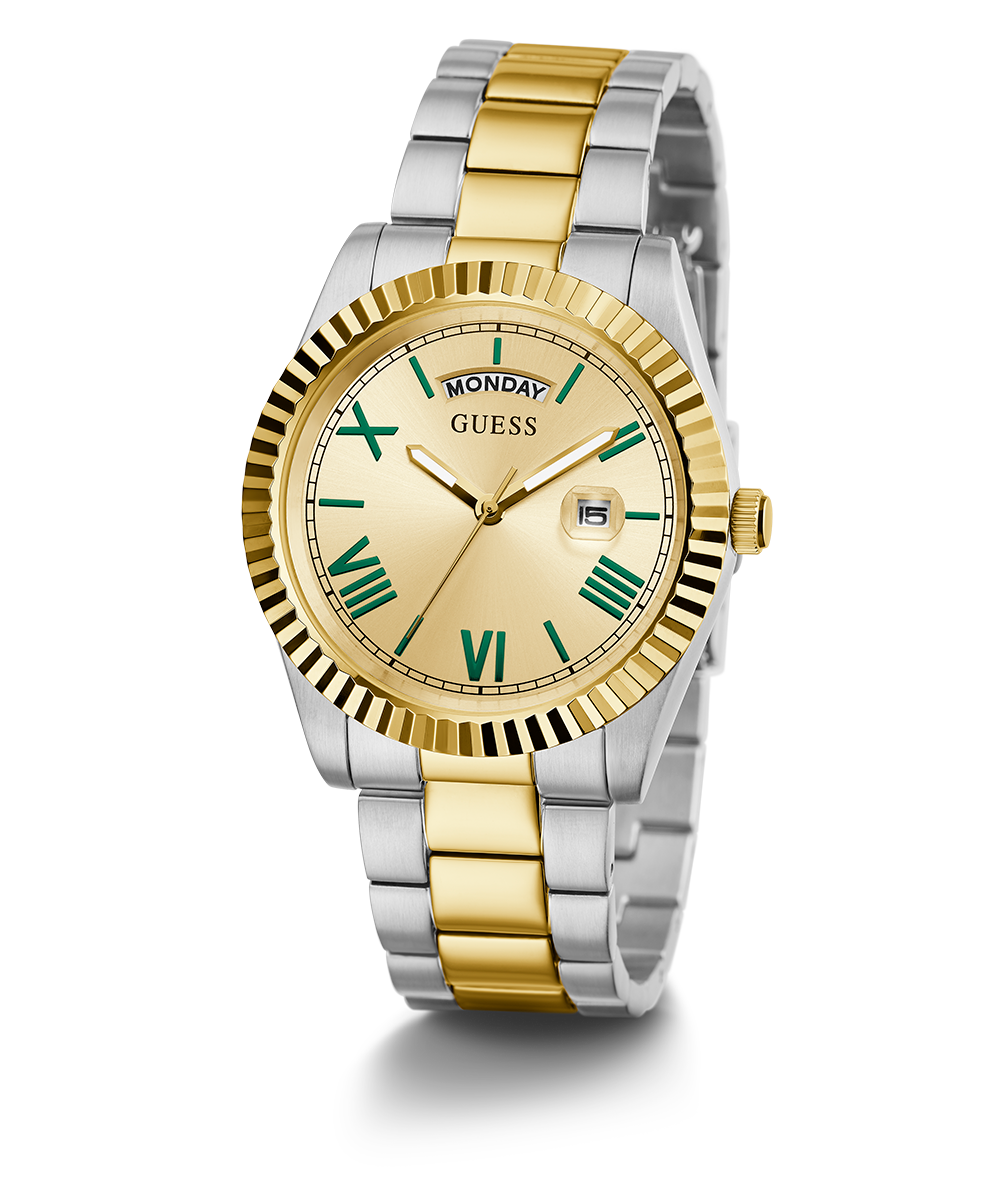 GUESS Mens 2-Tone Day/Date Watch