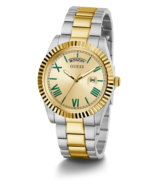 GUESS Mens 2-Tone Day/Date Watch