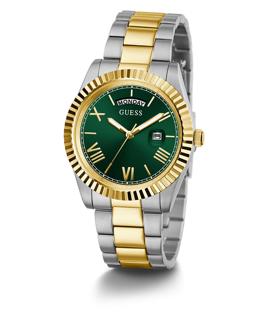 GUESS Mens 2-Tone Day/Date Watch