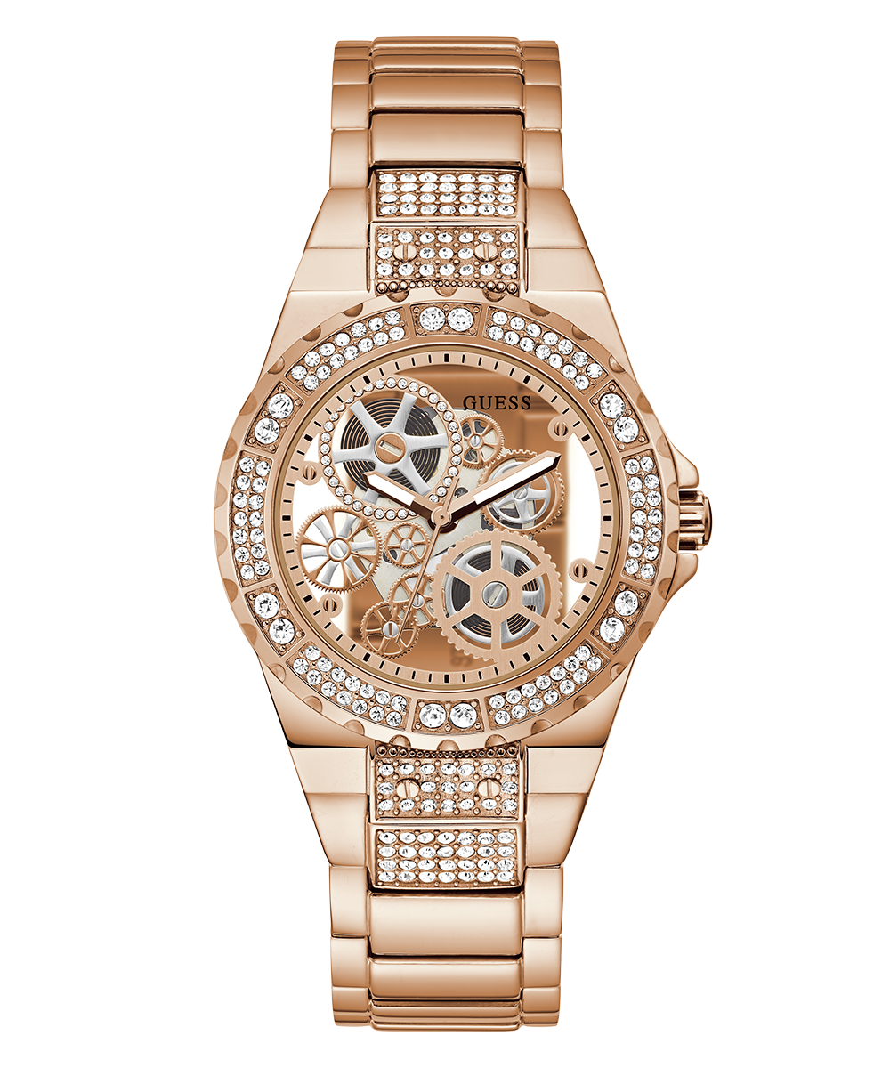 GUESS Ladies Rose Gold Tone Analog Watch