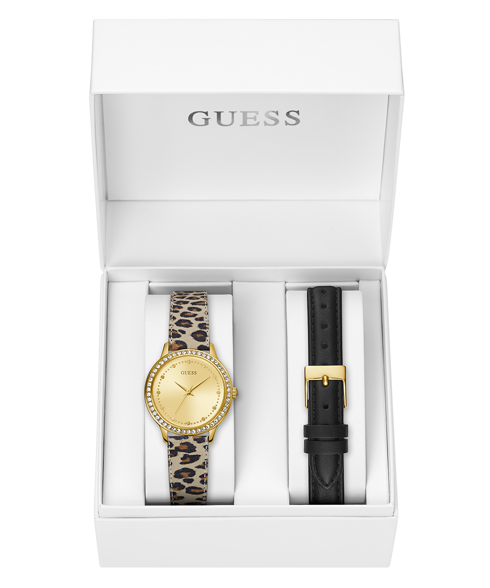 GUESS Ladies Gold Tone Analog Watch Box Set