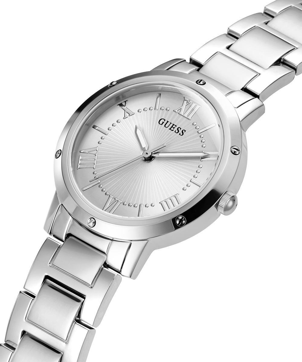 GUESS Ladies Silver Tone Analog Watch