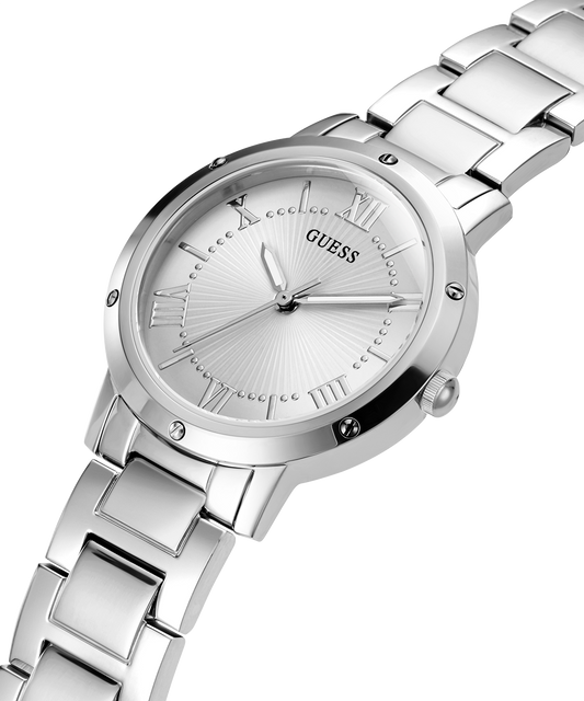GUESS Ladies Silver Tone Analog Watch