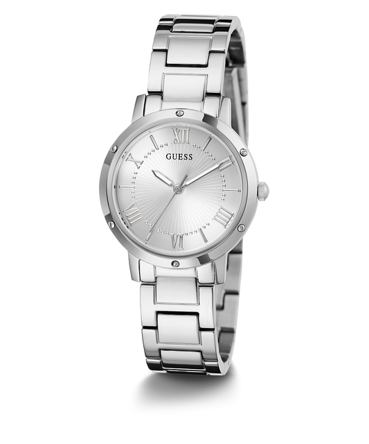 GUESS Ladies Silver Tone Analog Watch