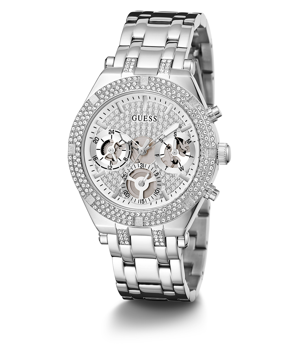 GUESS Ladies Silver Tone Multi-function Watch