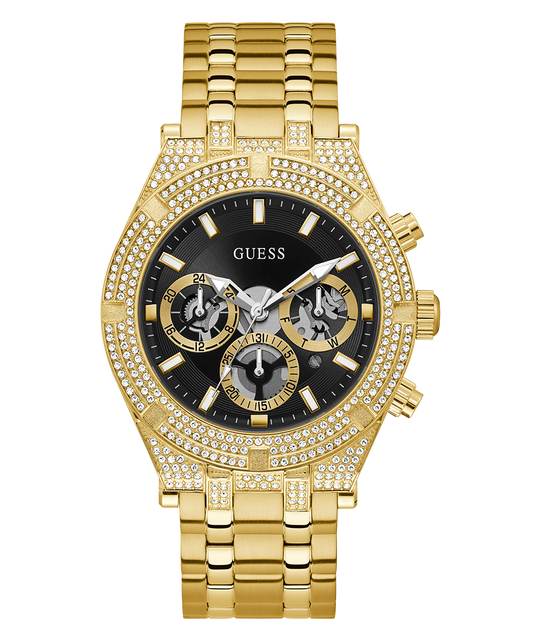 GUESS Mens Gold Tone Multi-function Watch