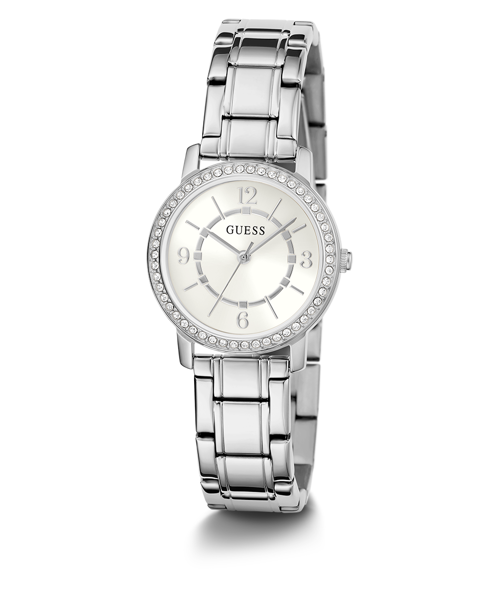 GUESS Ladies Silver Tone Analog Watch