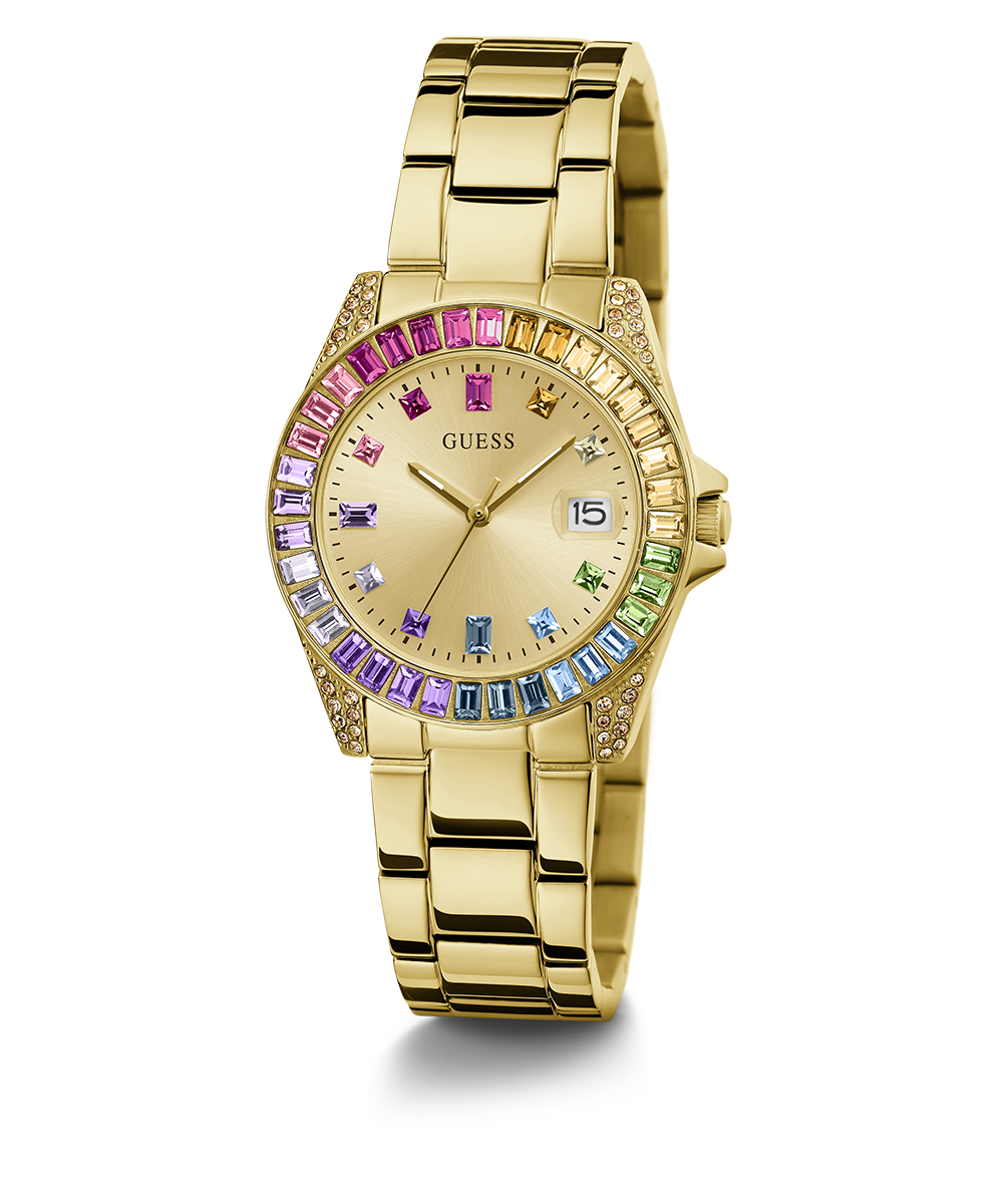 GUESS Ladies Gold Tone Date Watch