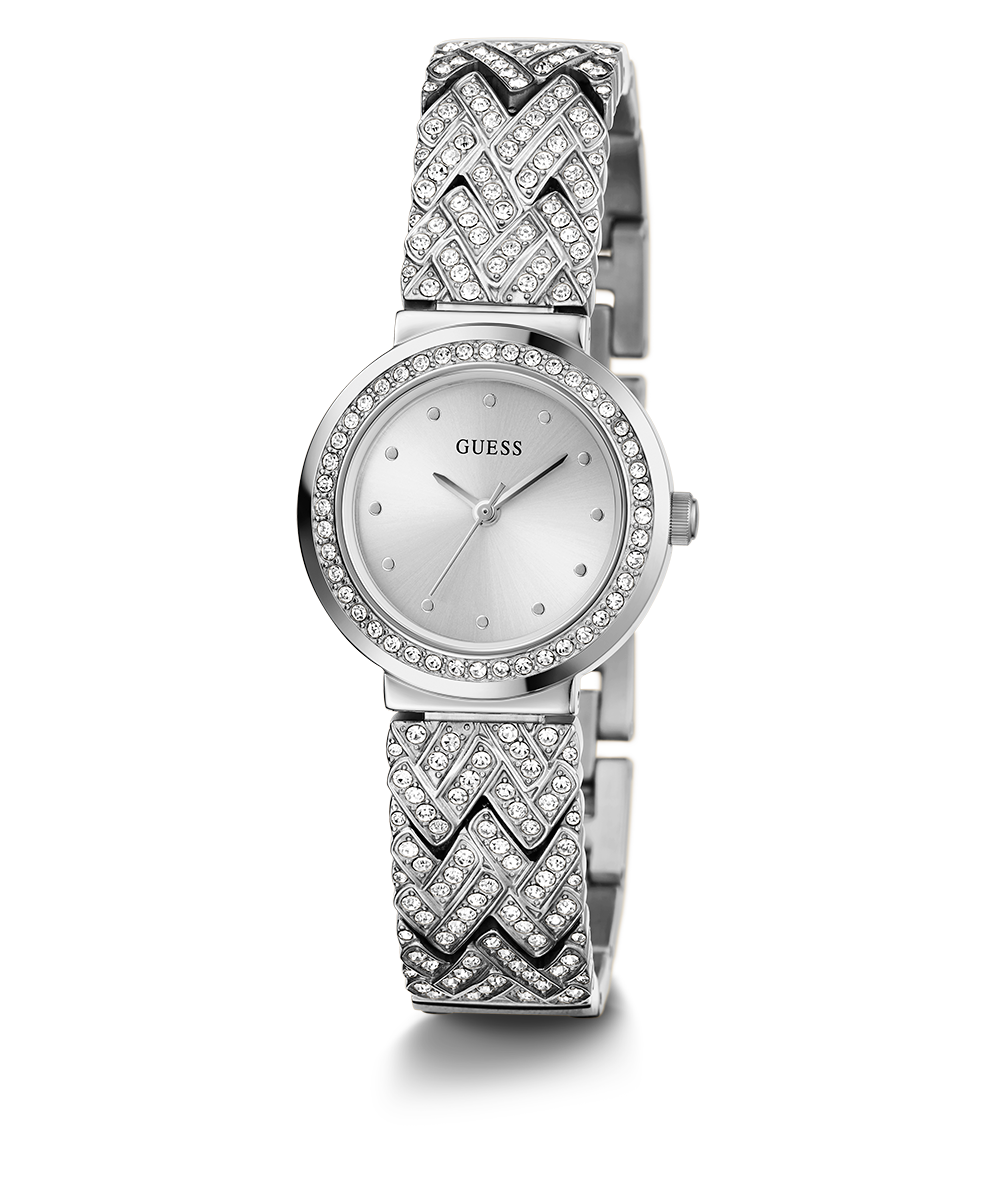 GUESS Ladies Silver Tone Analog Watch