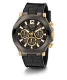 GUESS Mens Black Gunmetal Multi-function Watch
