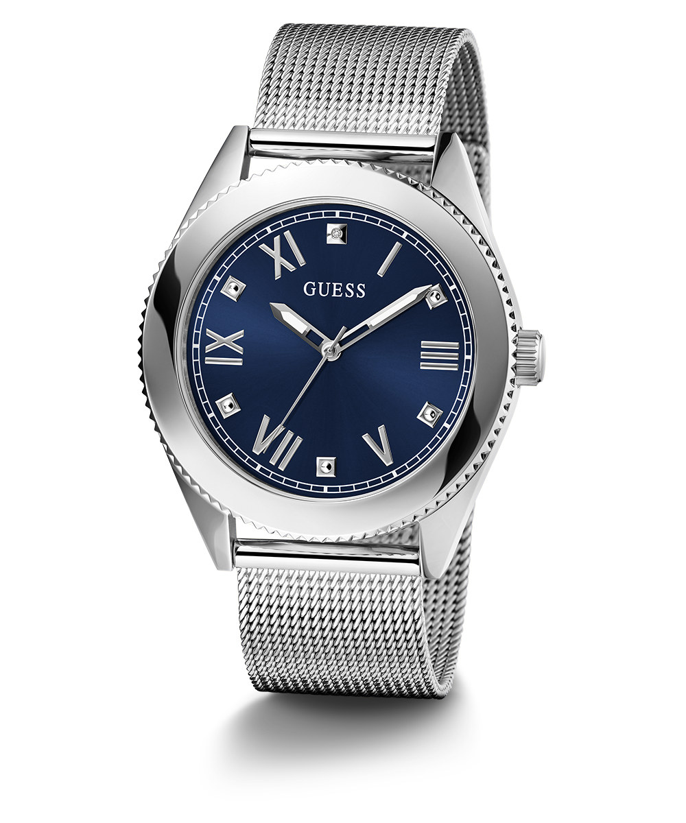 GUESS Mens Silver Tone Analog Watch