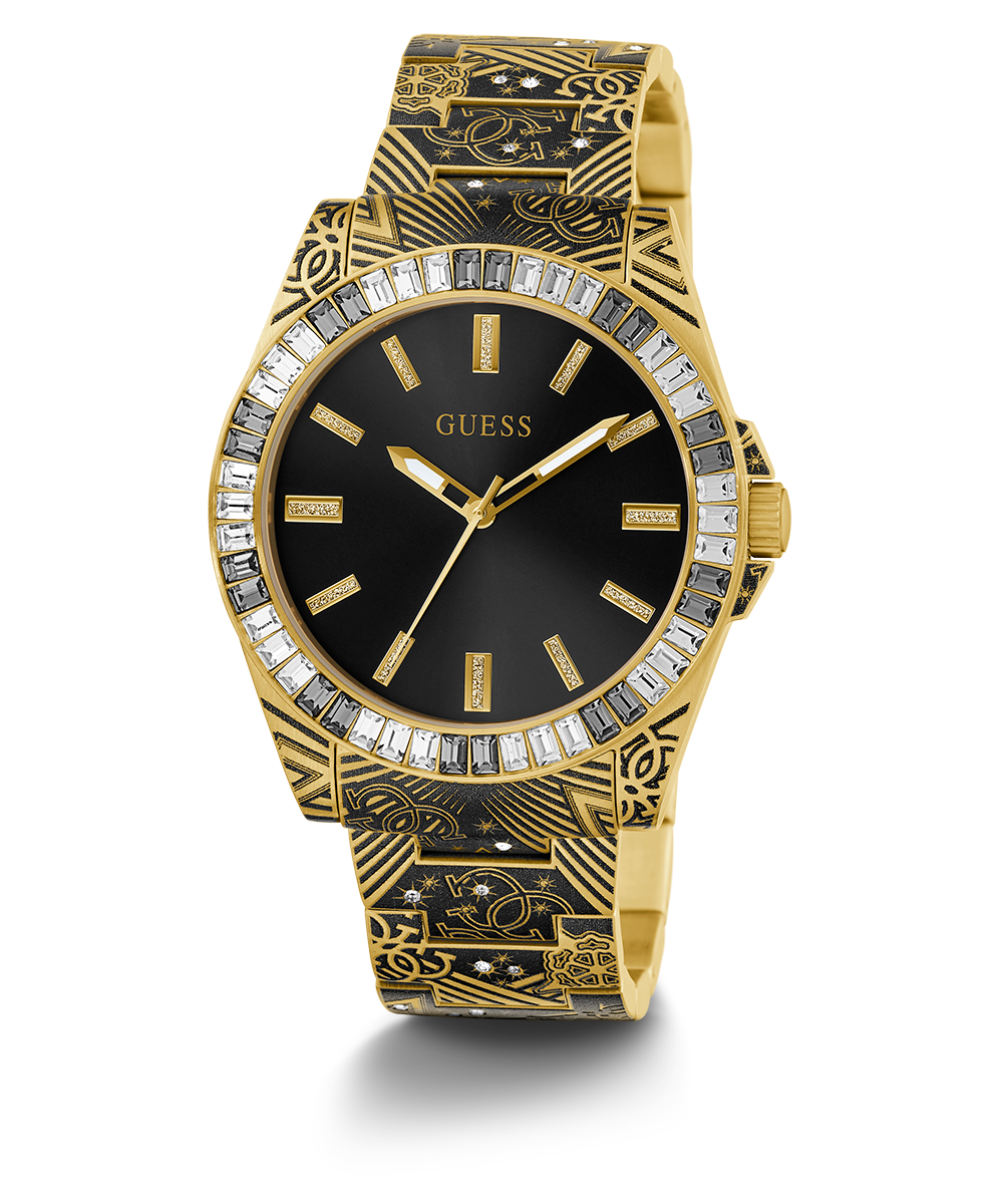 GUESS Mens Gold Tone Analog Watch