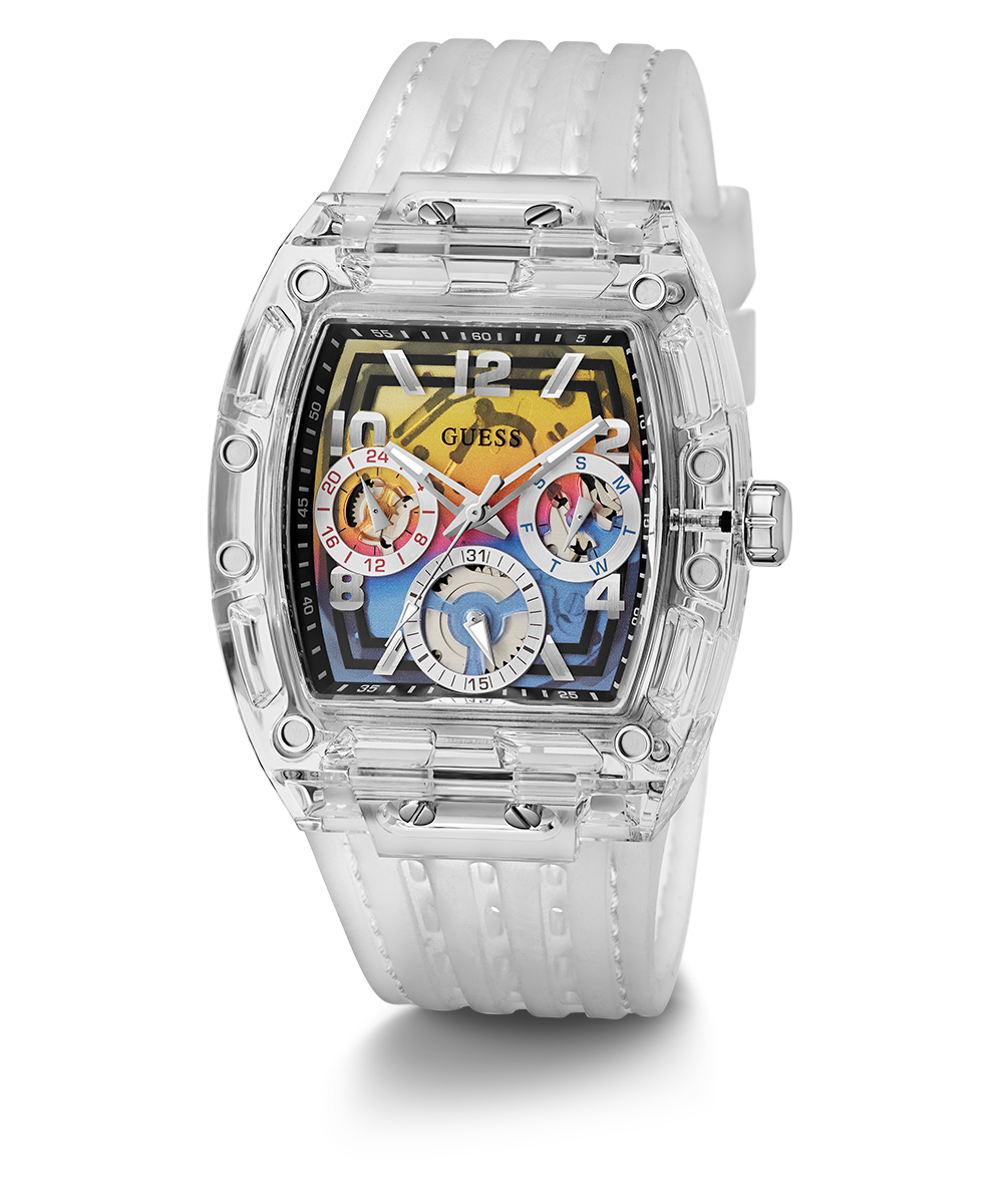 GUESS Mens Clear Multi-function Watch
