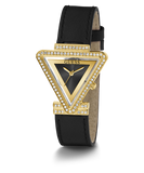 GUESS Ladies Black Gold Tone Analog Watch