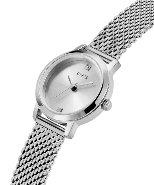 GUESS Ladies Silver Tone Analog Watch