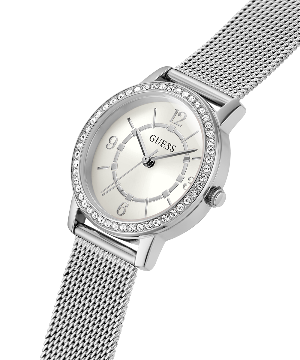 GUESS Ladies Silver Tone Analog Watch