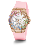GUESS Ladies Pink Rose Gold Tone Multi-function Watch