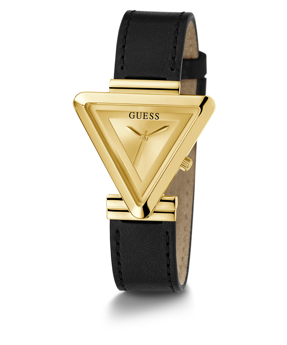 GUESS Ladies Black Gold Tone Analog Watch