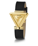 GUESS Ladies Black Gold Tone Analog Watch