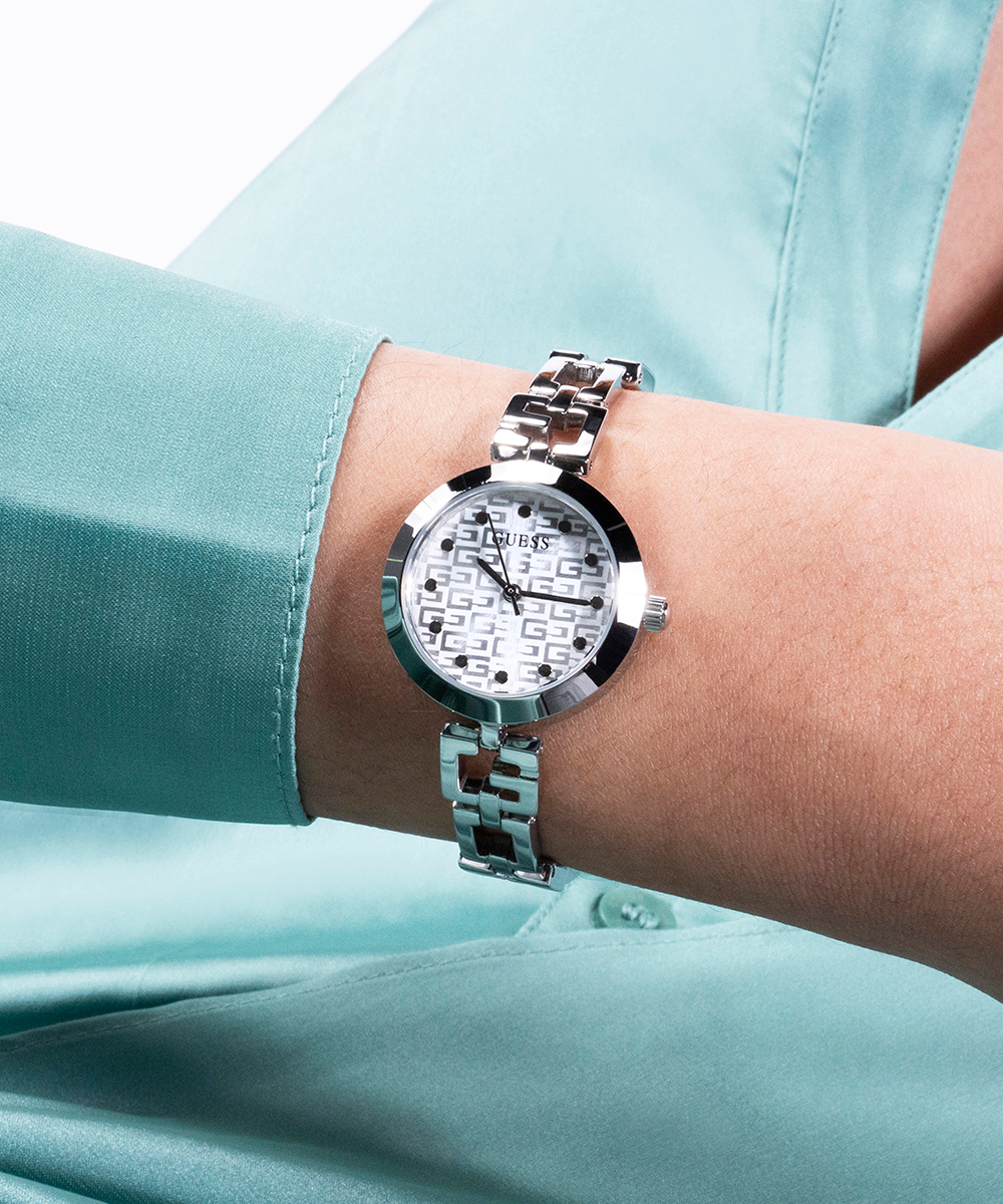 GUESS Ladies Silver Tone Analog Watch