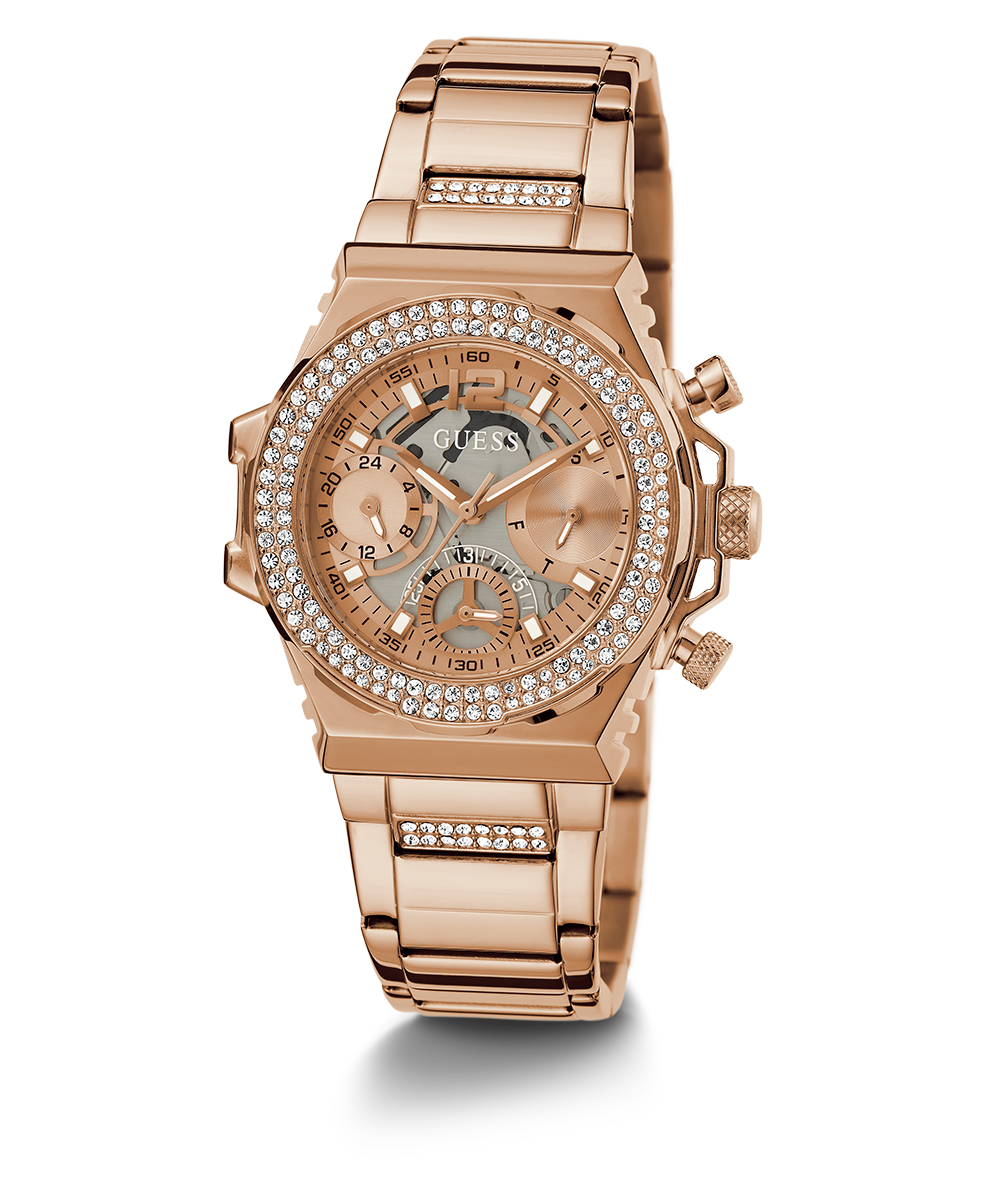GUESS Ladies Rose Gold Tone Multi-function Watch