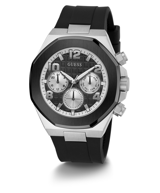 GUESS Mens Black 2-Tone Multi-function Watch