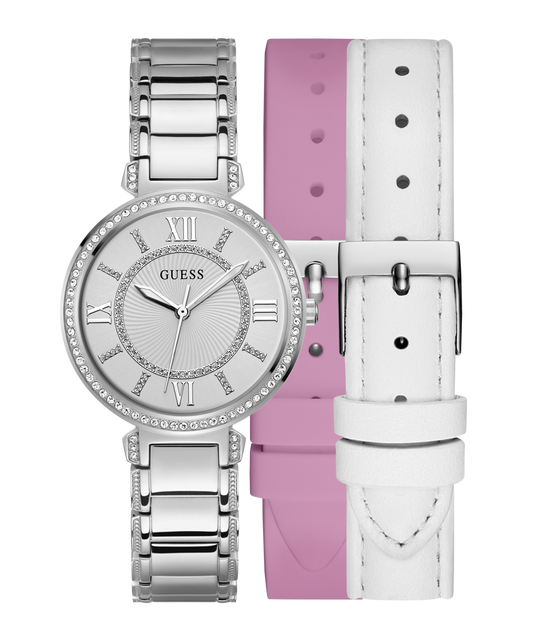 GUESS Ladies Silver Tone Analog Watch