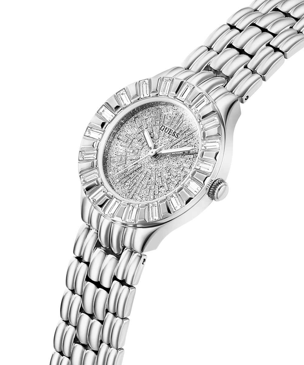 GUESS Ladies Silver Tone Analog Watch
