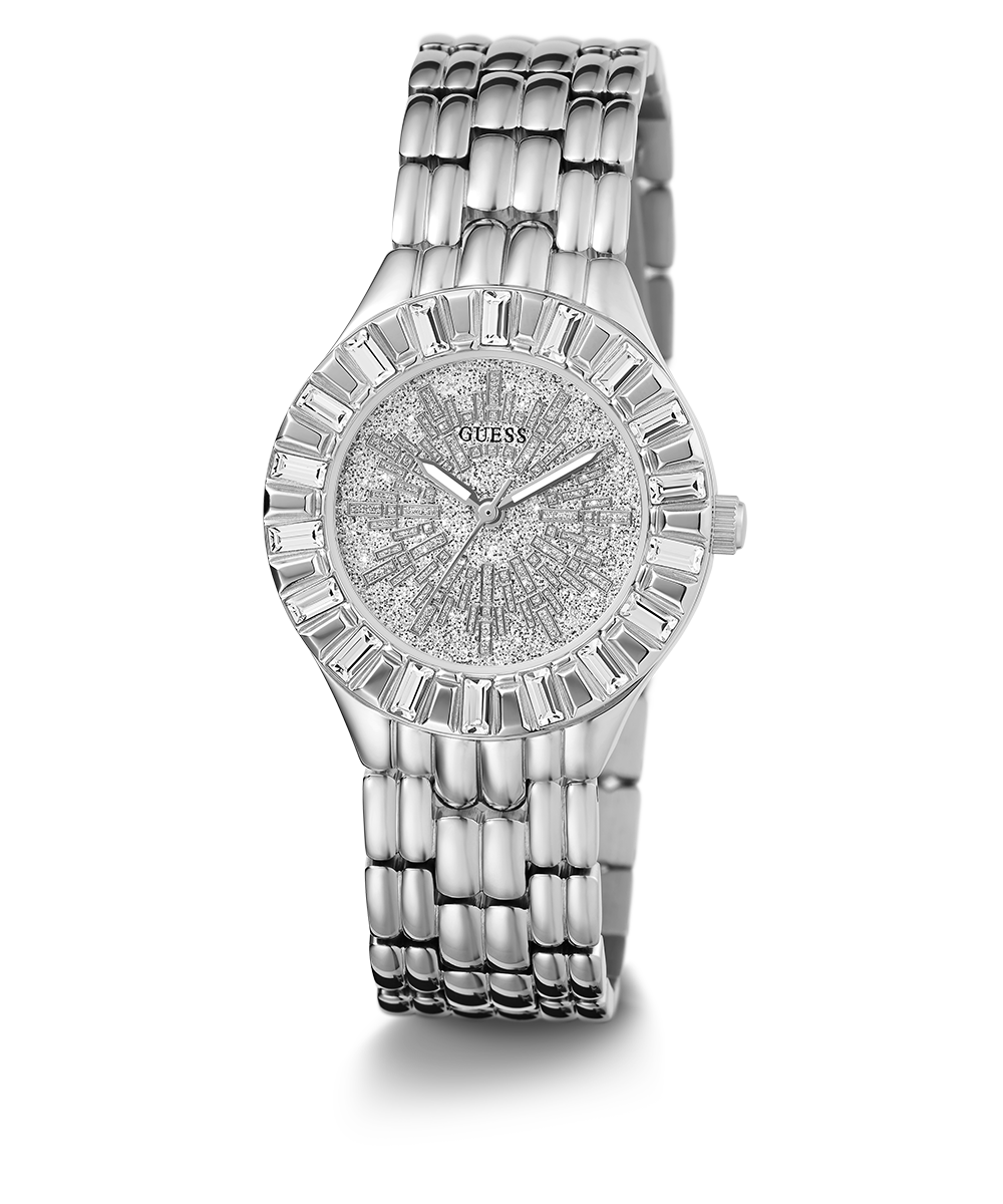 GUESS Ladies Silver Tone Analog Watch