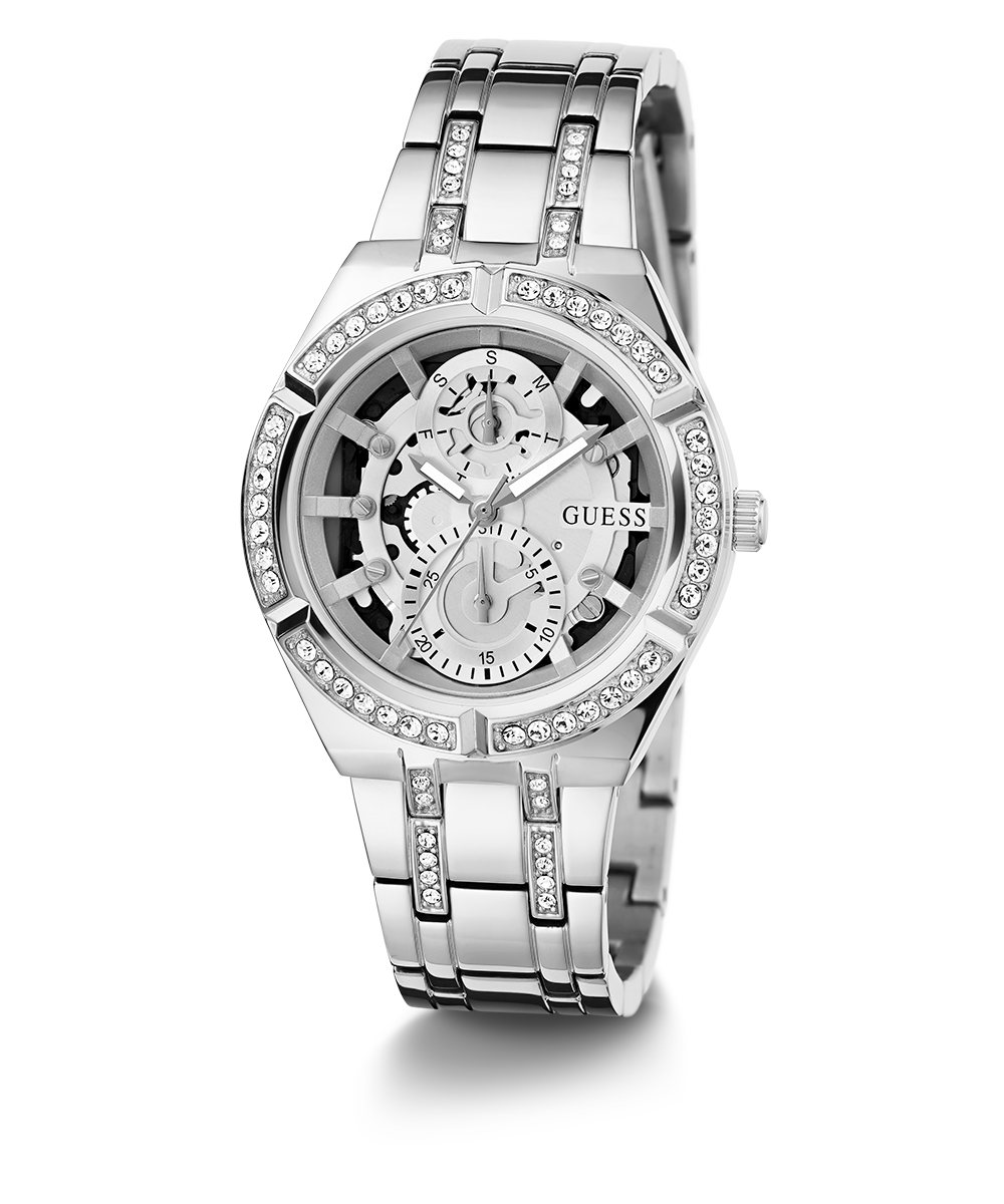 GUESS Ladies Silver Tone Multi-function Watch