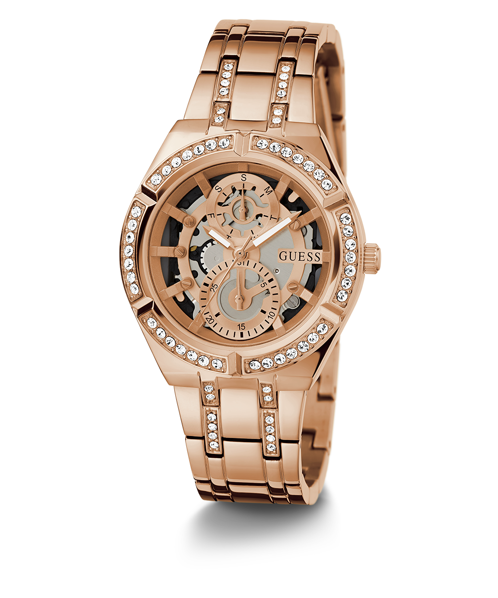 GUESS Ladies Rose Gold Tone Multi-function Watch
