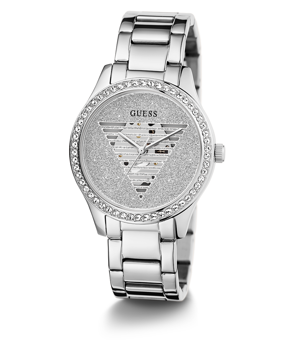 GUESS Ladies Silver Tone Analog Watch