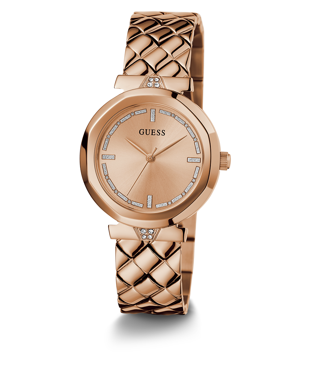 GUESS Ladies Rose Gold Tone Analog Watch